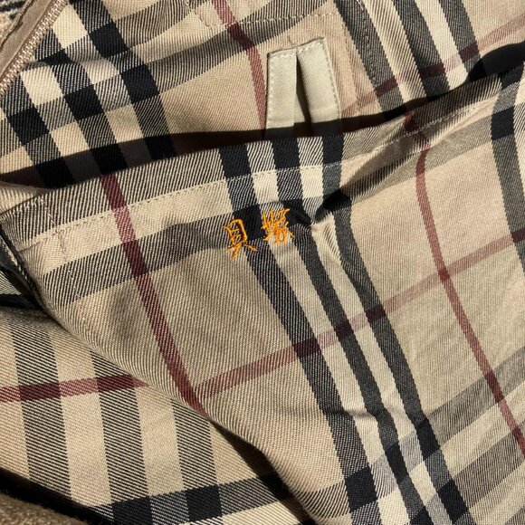 Burberry London Men's Classic Tan Beige Nova Check Trench Coat Size L XL - Picture 13 of 14
